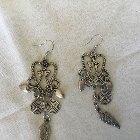$8 ea or 3/$25. Silvertone Heart and Charm Earring - Picture 2 of 5